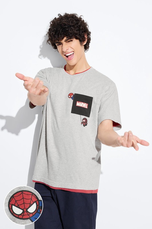 漫威系列口袋印花T恤-02-男