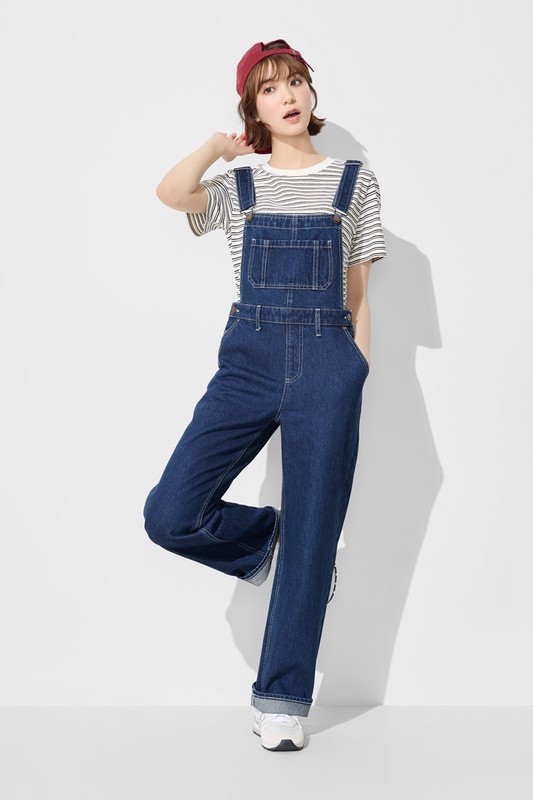 吊帶牛仔褲-女