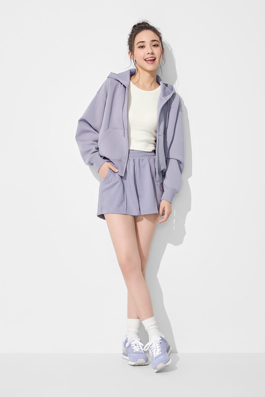 毛圈寬鬆休閒短褲-女