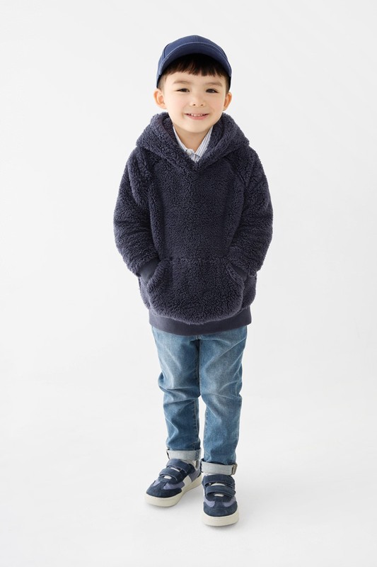 長刷毛連帽上衣-童