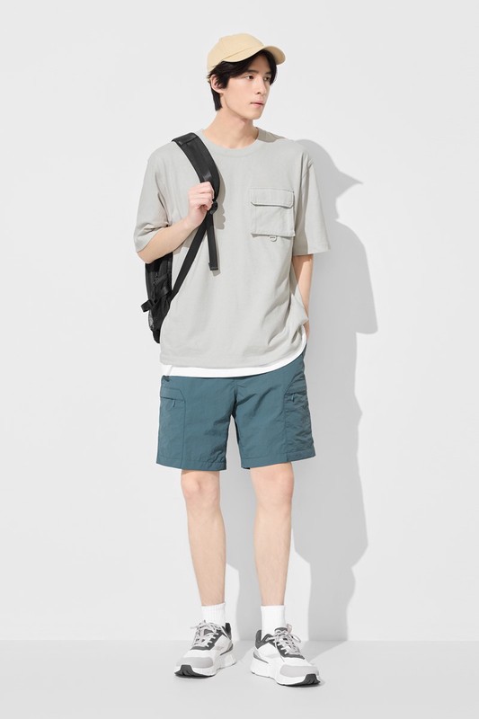 防潑水機能工裝短褲-男