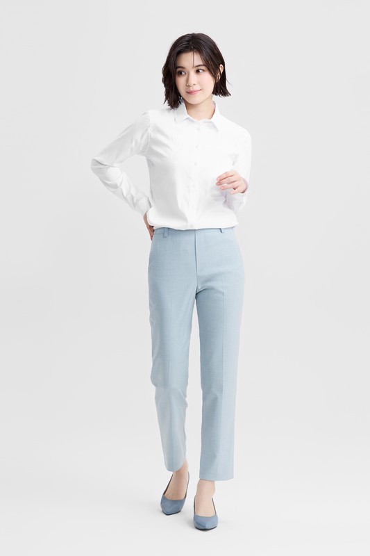 商務彈性長袖襯衫-女