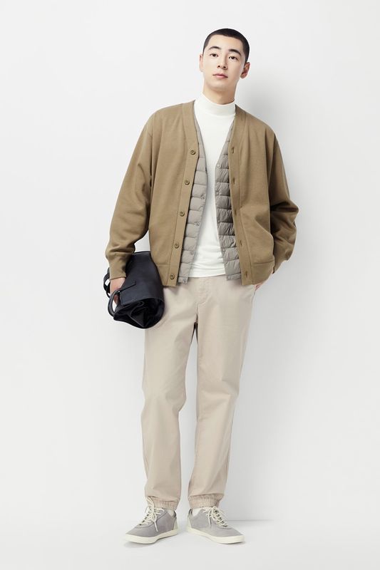 heatup立領九分袖上衣-男