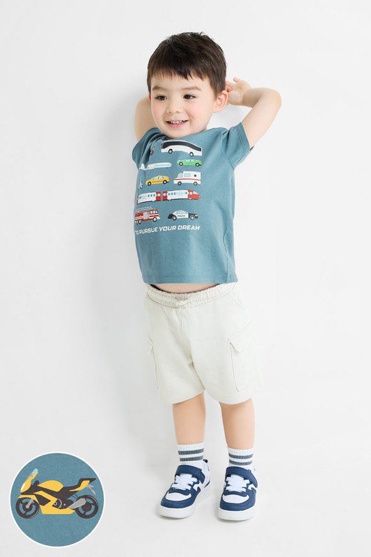 夢想交通工具印花T恤-童
