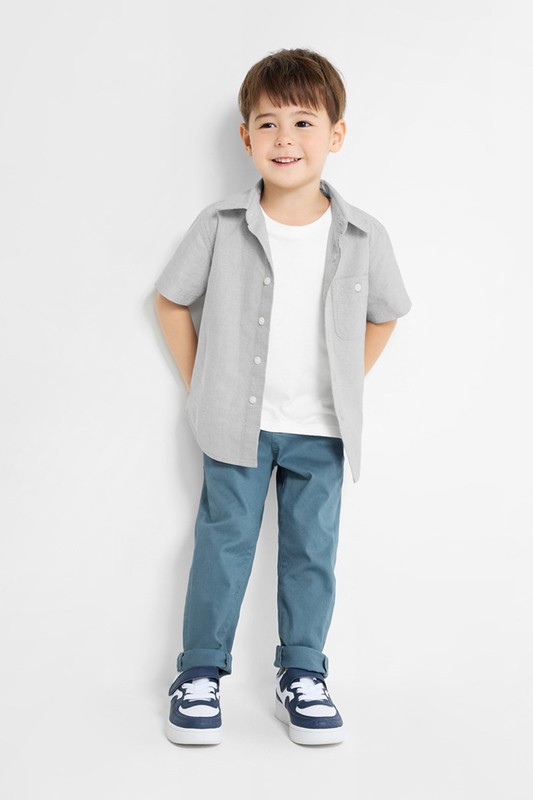 棉質彈性長褲-童