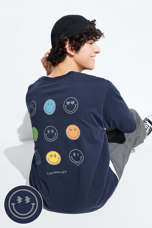 S.W.SMILEY®寬版印花T恤-09-男