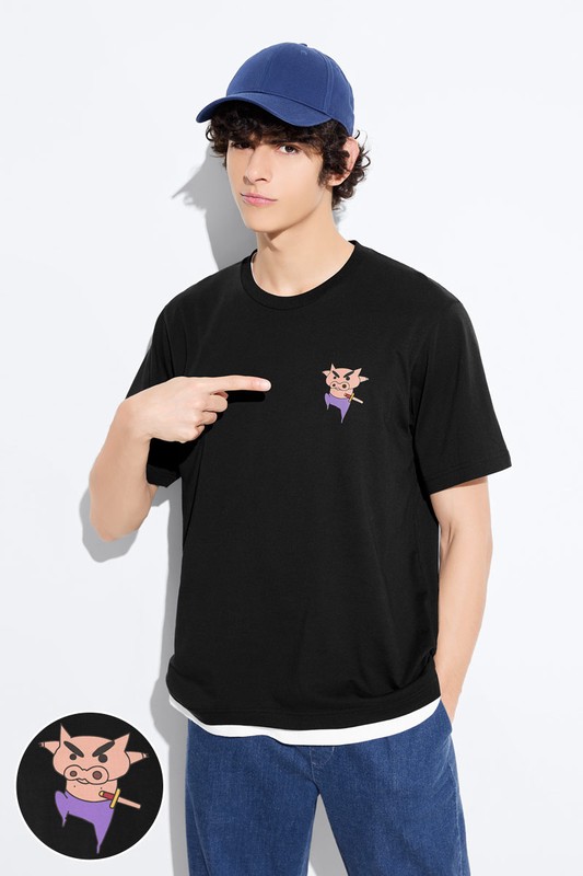 蠟筆小新印花T恤-17-男