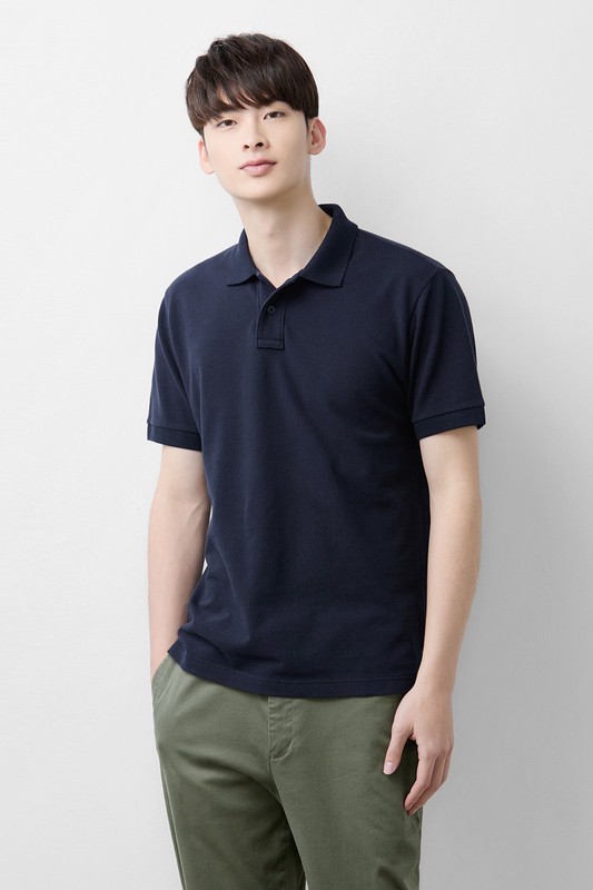 純棉網眼polo衫-男