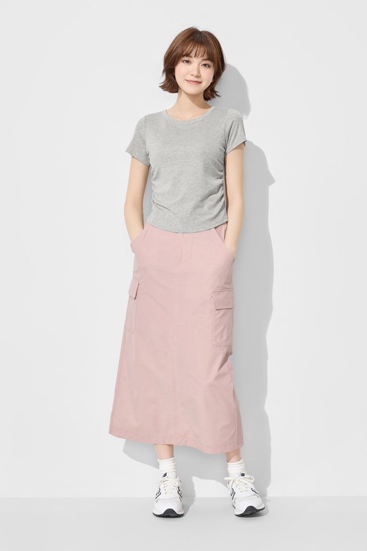 Bra輕柔抽皺短袖上衣-女