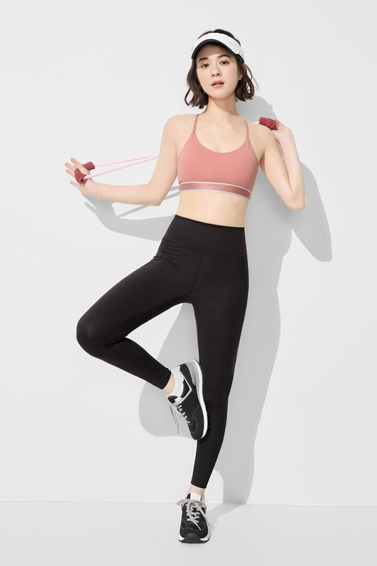 吸排附口袋中度緊身褲-女