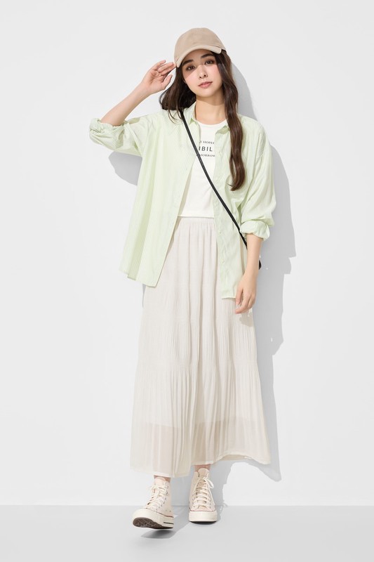 細褶雪紡長裙-女