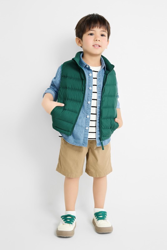 極輕羽絨立領背心-童