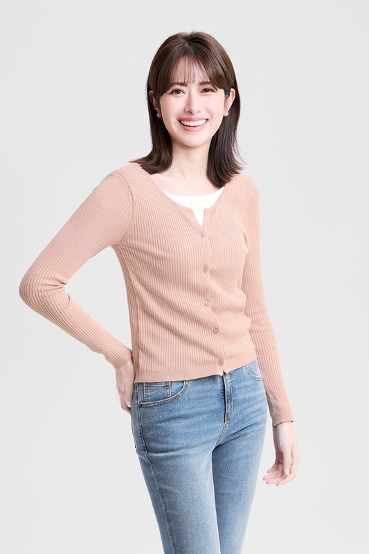 羅紋假兩件毛衣-女