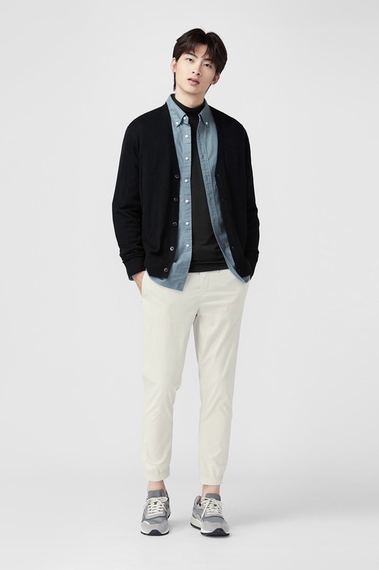 heatup立領九分袖上衣-男