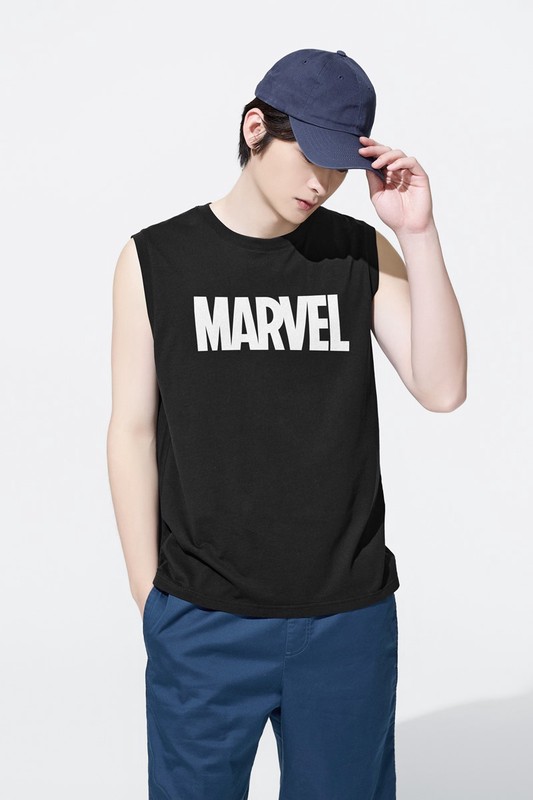 漫威系列純棉印花背心-男
