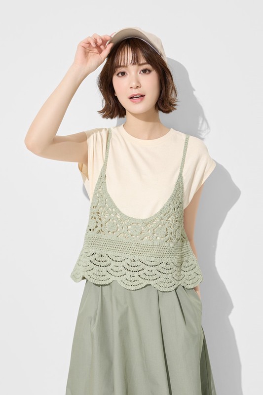 兩件式針織吊帶上衣-女