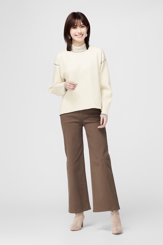 柔軟配色寬版毛衣-女