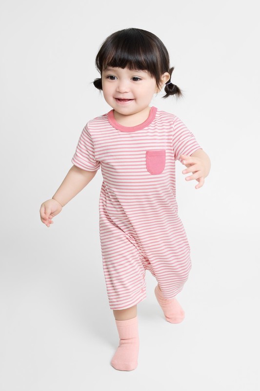 純棉口袋條紋連身衣-Baby