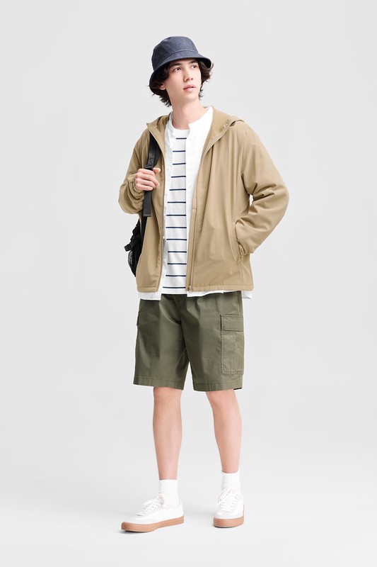 鬆緊工裝短褲-男