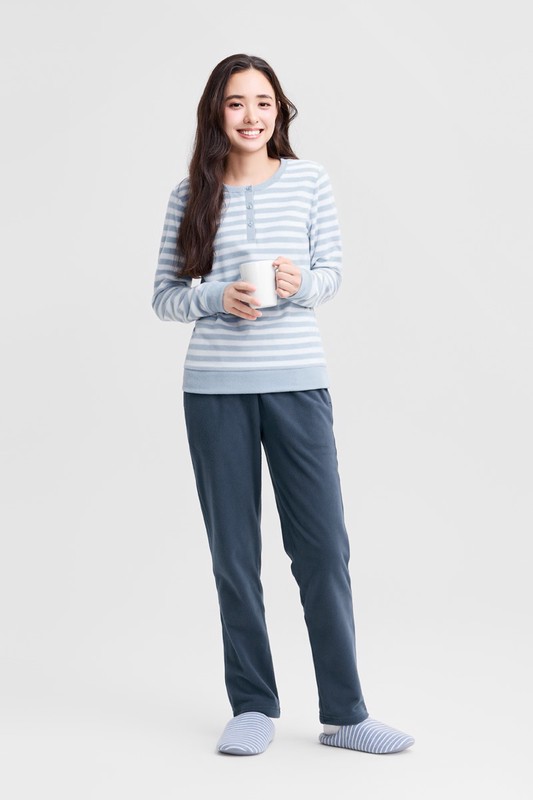 Fleece條紋家居套裝-女