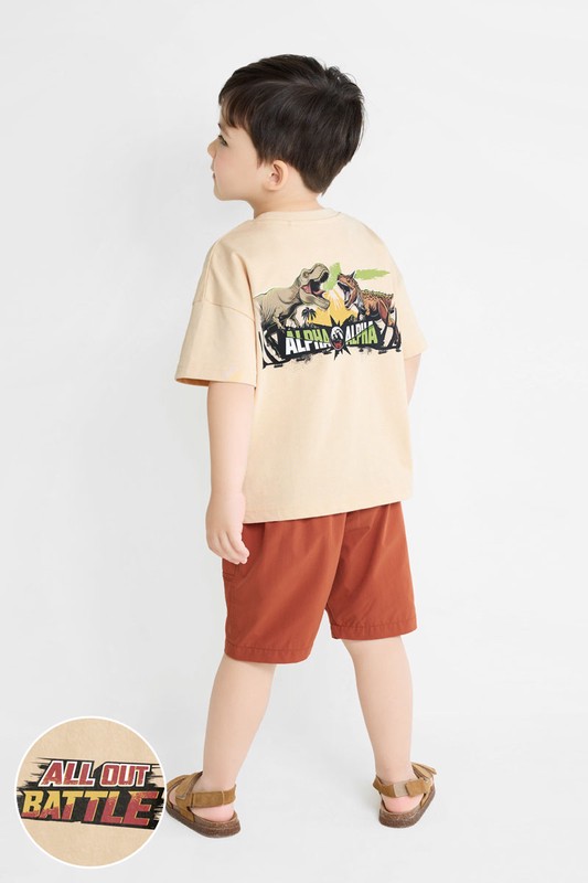 Jurassic World寬版印花T恤-09-童