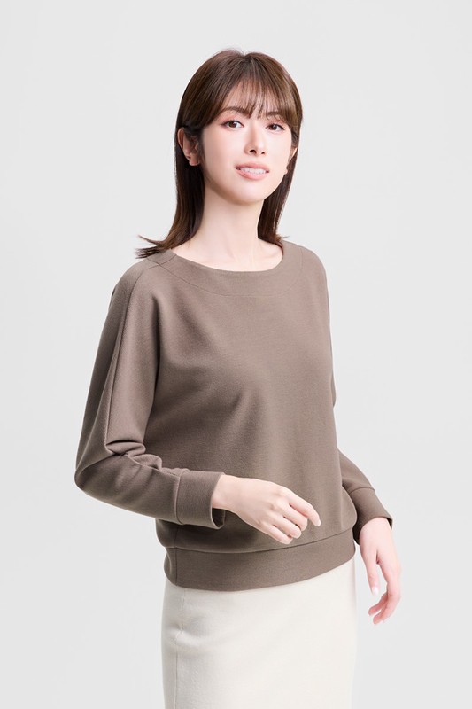 羅馬布連袖寬版上衣-女