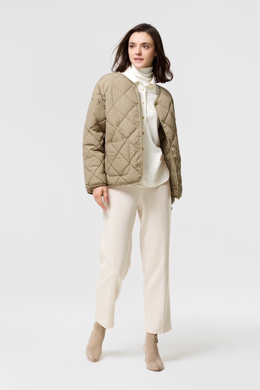 彈性針織直筒寬褲-女