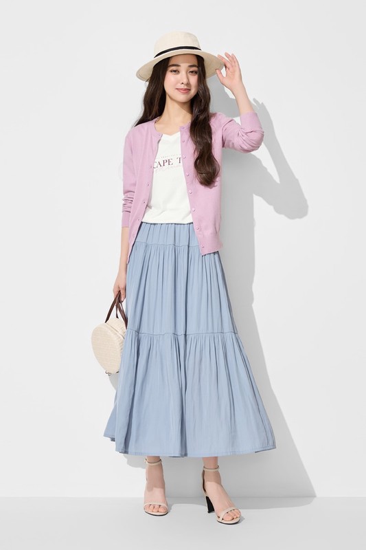 莫代爾V領文字上衣-02-女