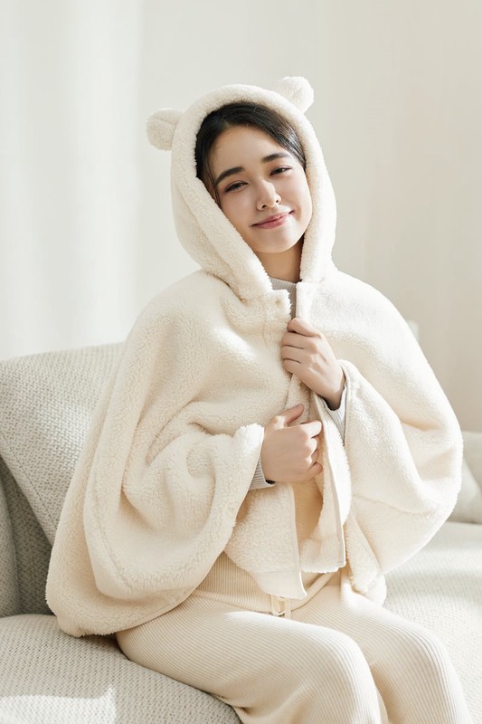 長刷毛造型斗篷-女