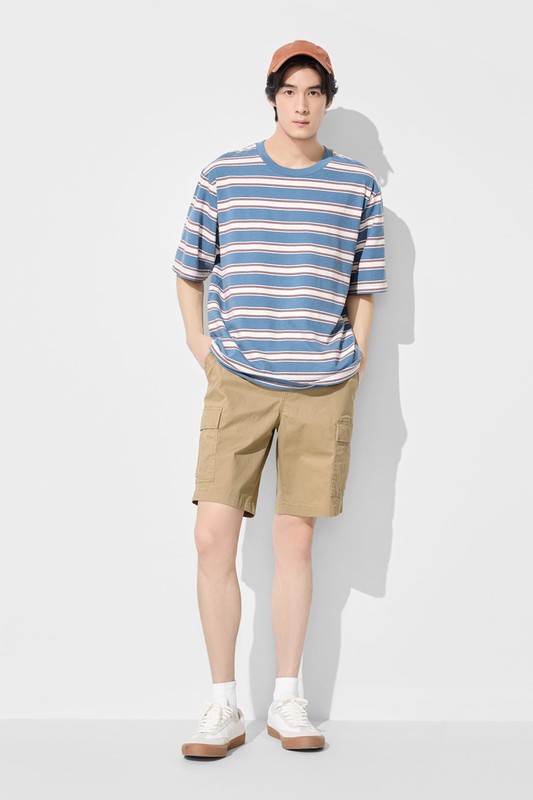 鬆緊工裝短褲-男