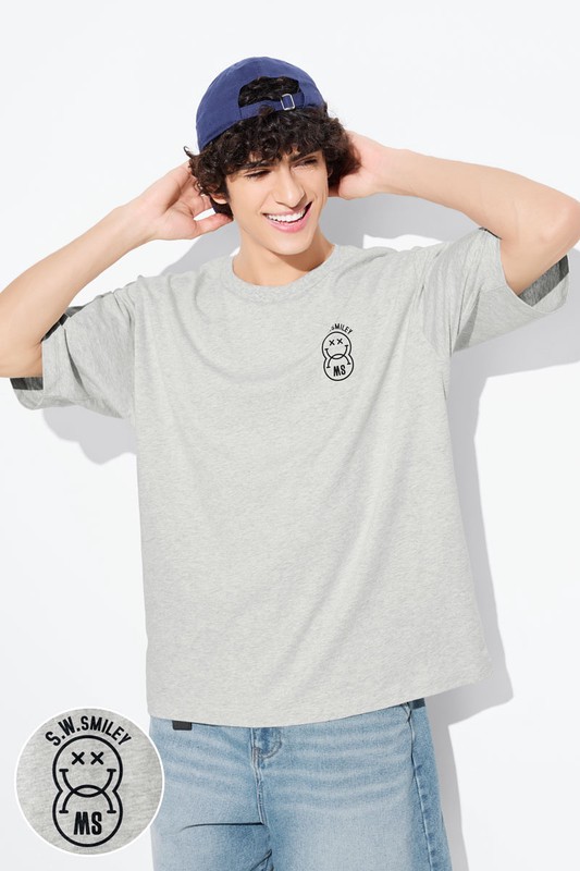 S.W.SMILEY®寬版印花T恤-03-男