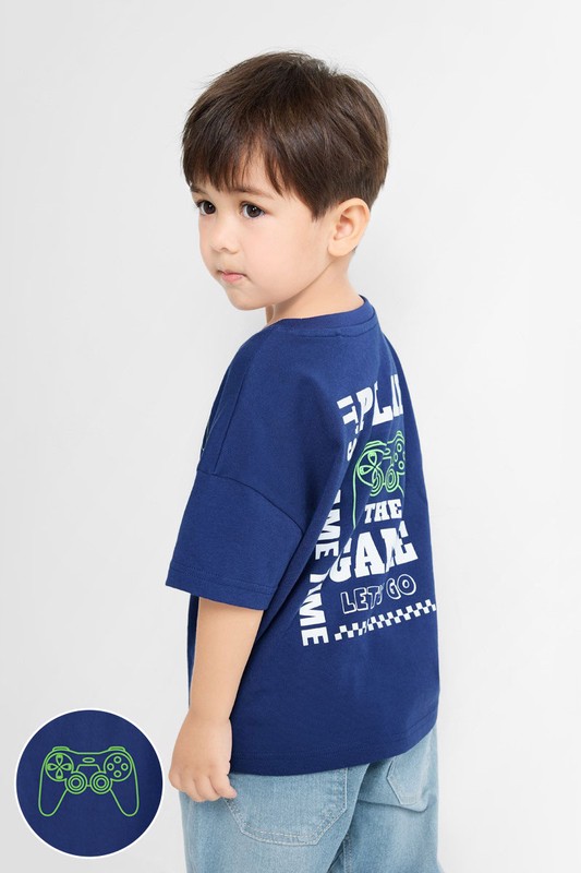 電玩寬版印花T恤-童