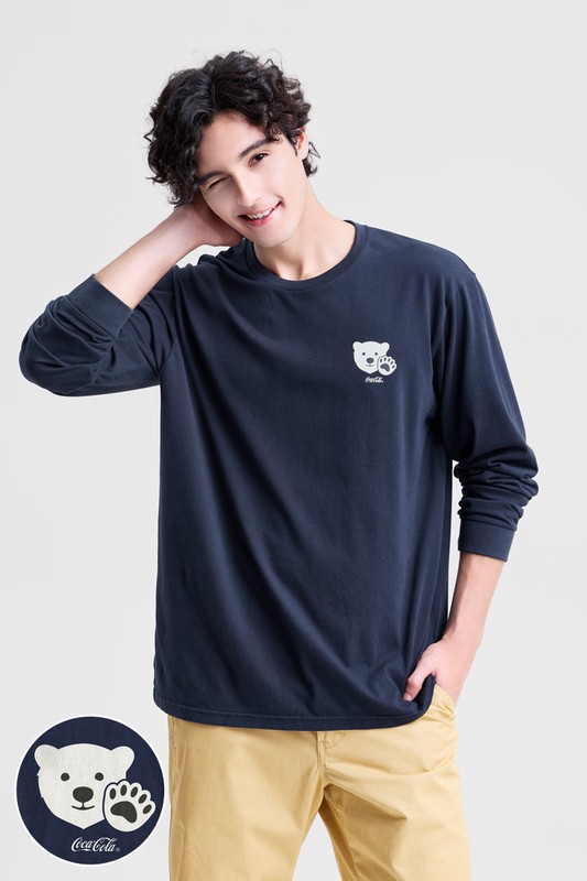 可口可樂長袖印花T恤-01-男