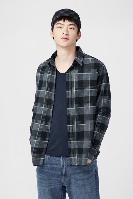 heatup V領九分袖上衣-男