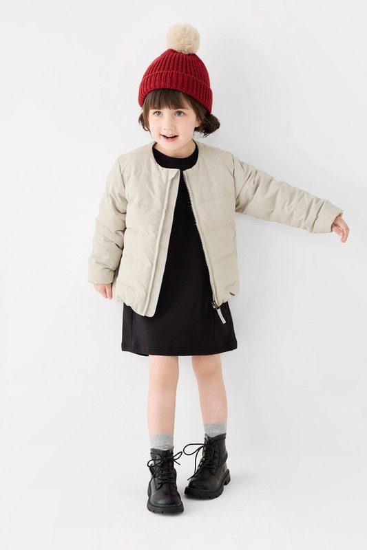 極暖羽絨無領外套-童