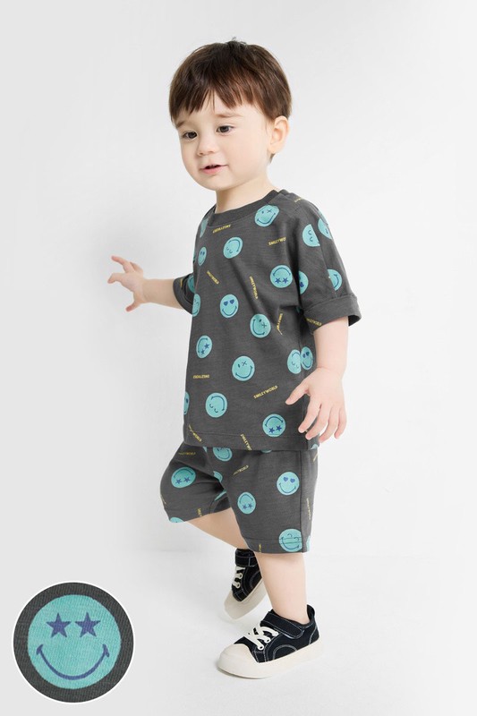 SmileyWorld®竹節棉印花T恤-Baby