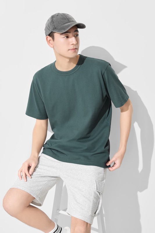 粗紡圓領T恤-男