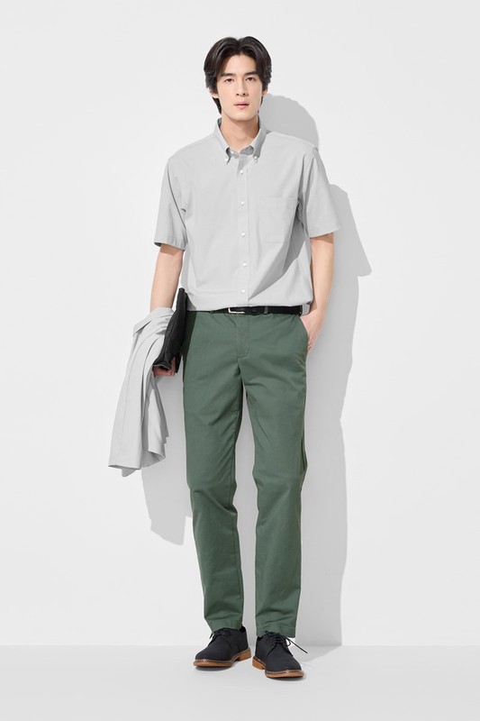 Slim Fit修身直筒卡其褲-男