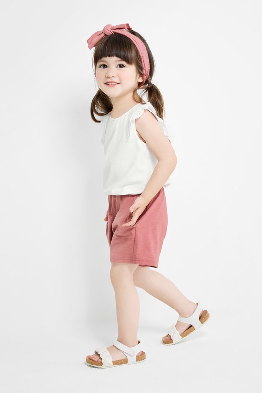 竹節棉口袋短褲-童