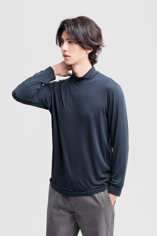 heatup立領九分袖上衣-男