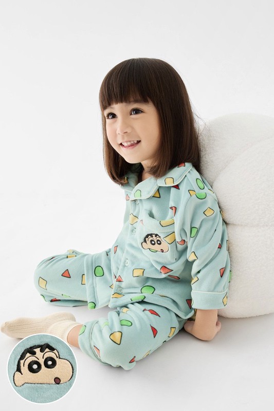 蠟筆小新絲絨家居套裝-童