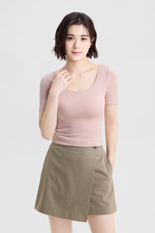 heatup U領短袖上衣 -女