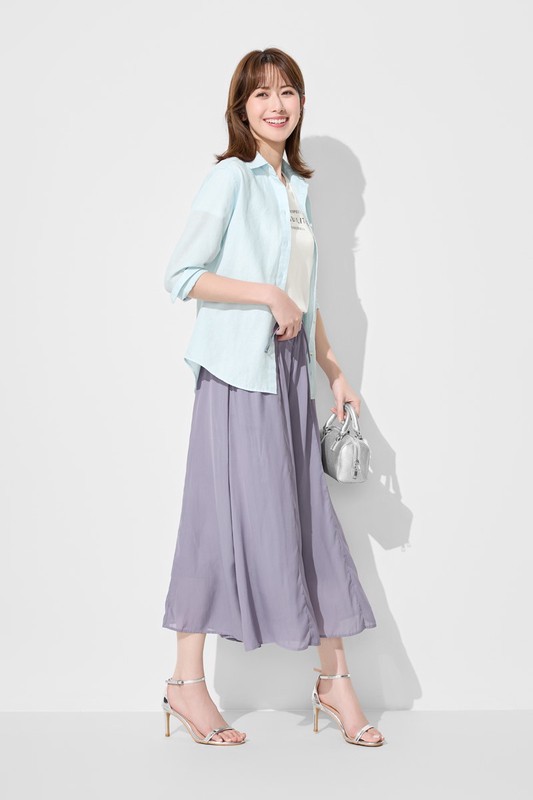 海島絲寬襬褲-女