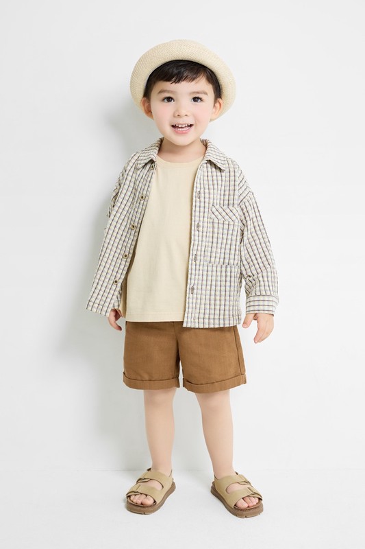 純棉反折短褲-童