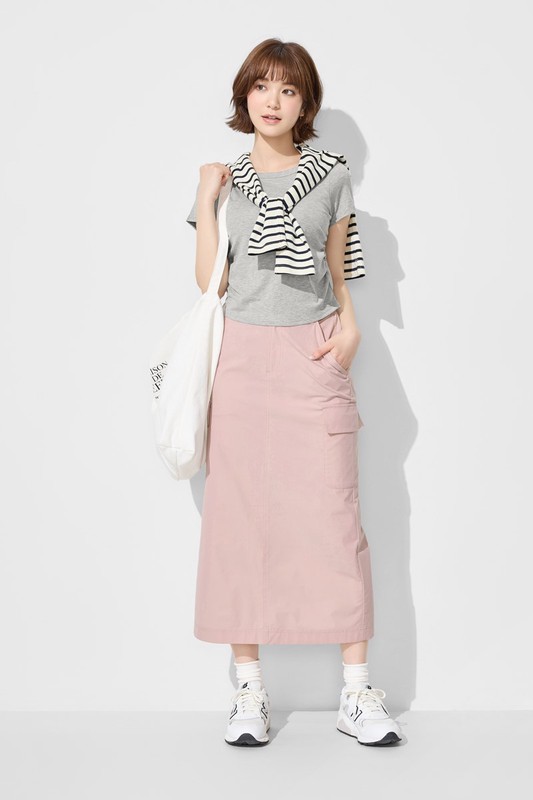 Bra輕柔抽皺短袖上衣-女