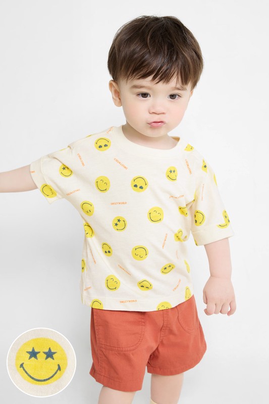 SmileyWorld®竹節棉印花T恤-Baby