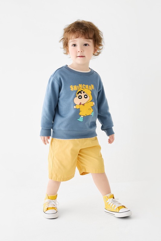 蠟筆小新毛圈印花圓領衫-05-童