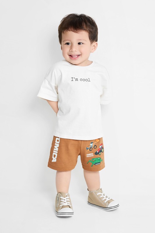 TOMICA竹節棉印花短褲-Baby