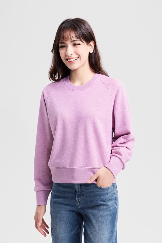 毛圈寬版休閒圓領衫-女