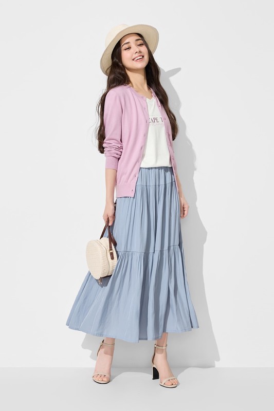 細褶蛋糕長裙-女